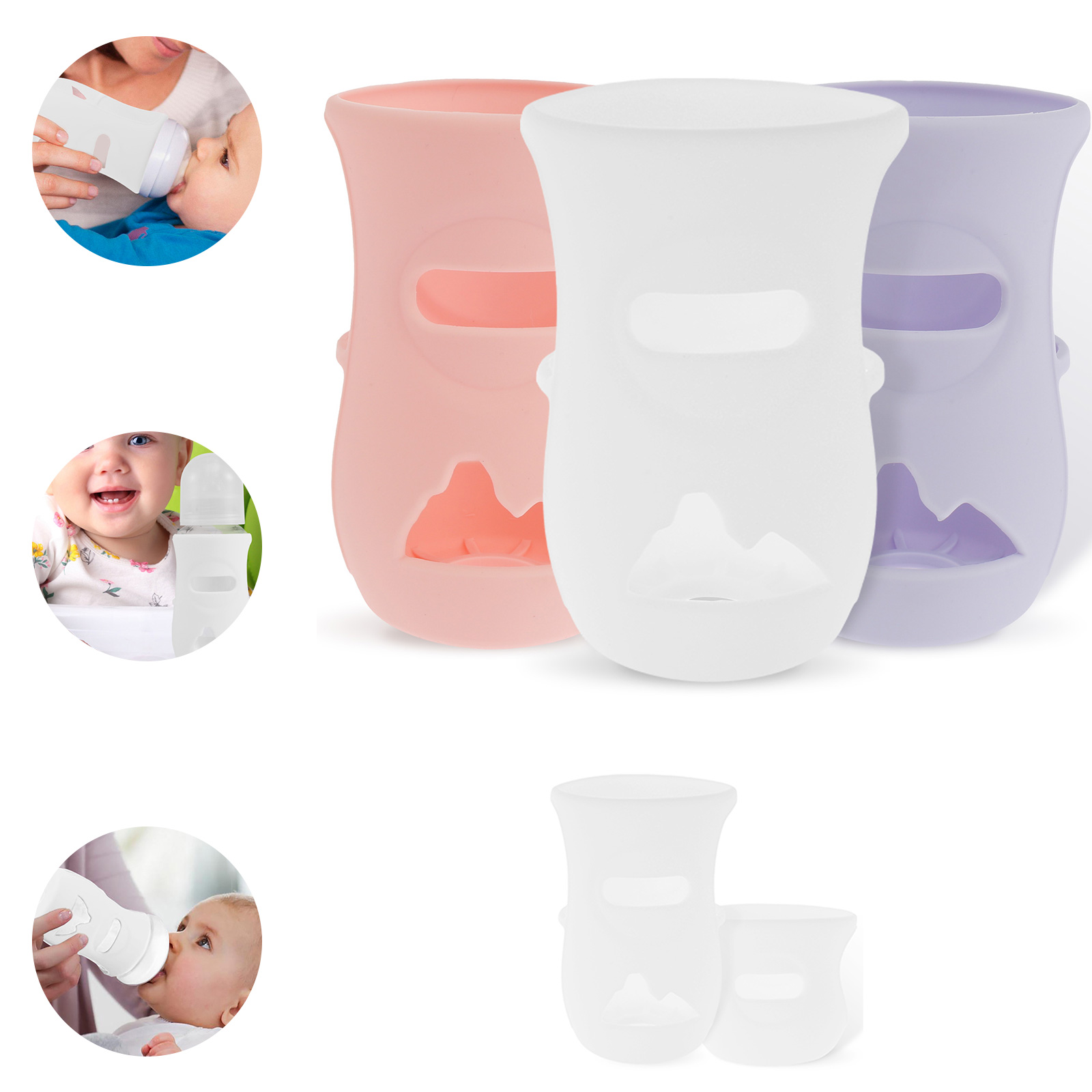 Baby Food Natural - Silicone Sleeves Silicone Baby Bottle Cover