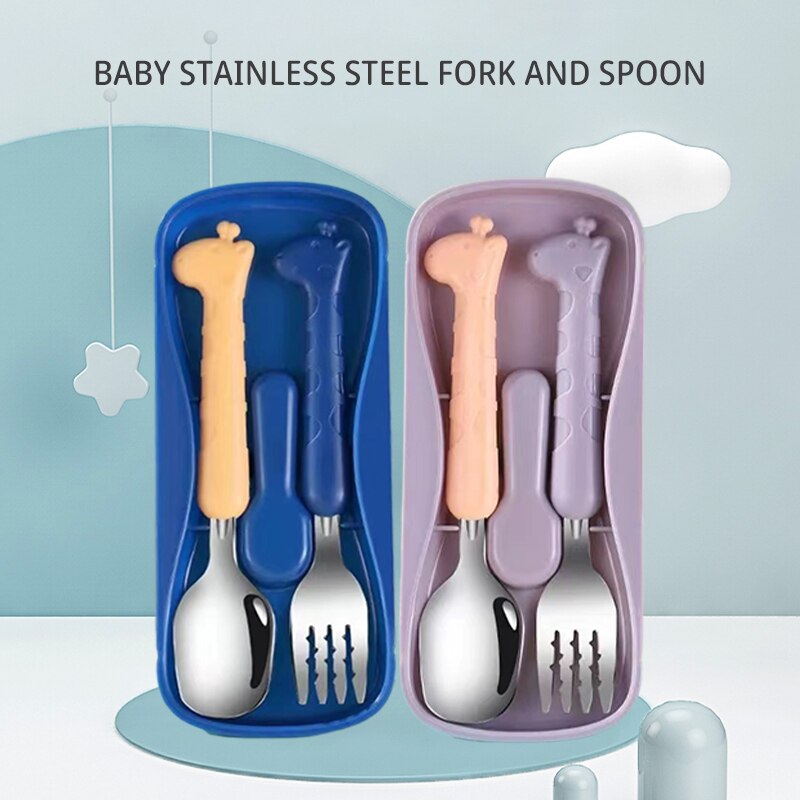 2PCSChildrens Tableware 304 Fo - огляд і ціна Baby Food Utensils