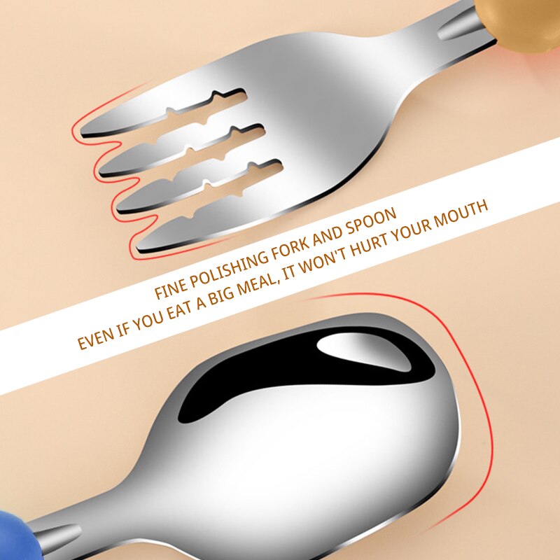 2PCSChildrens Tableware 304 Fo - огляд і ціна Baby Food Utensils