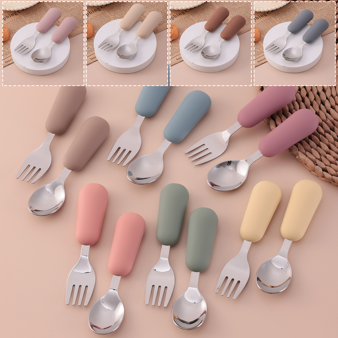 Color Kids 2PCS Stainless Stee - огляд і ціна Baby Food Utensils