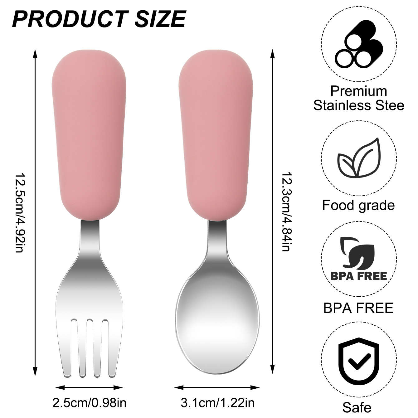 Color Kids 2PCS Stainless Stee - огляд і ціна Baby Food Utensils