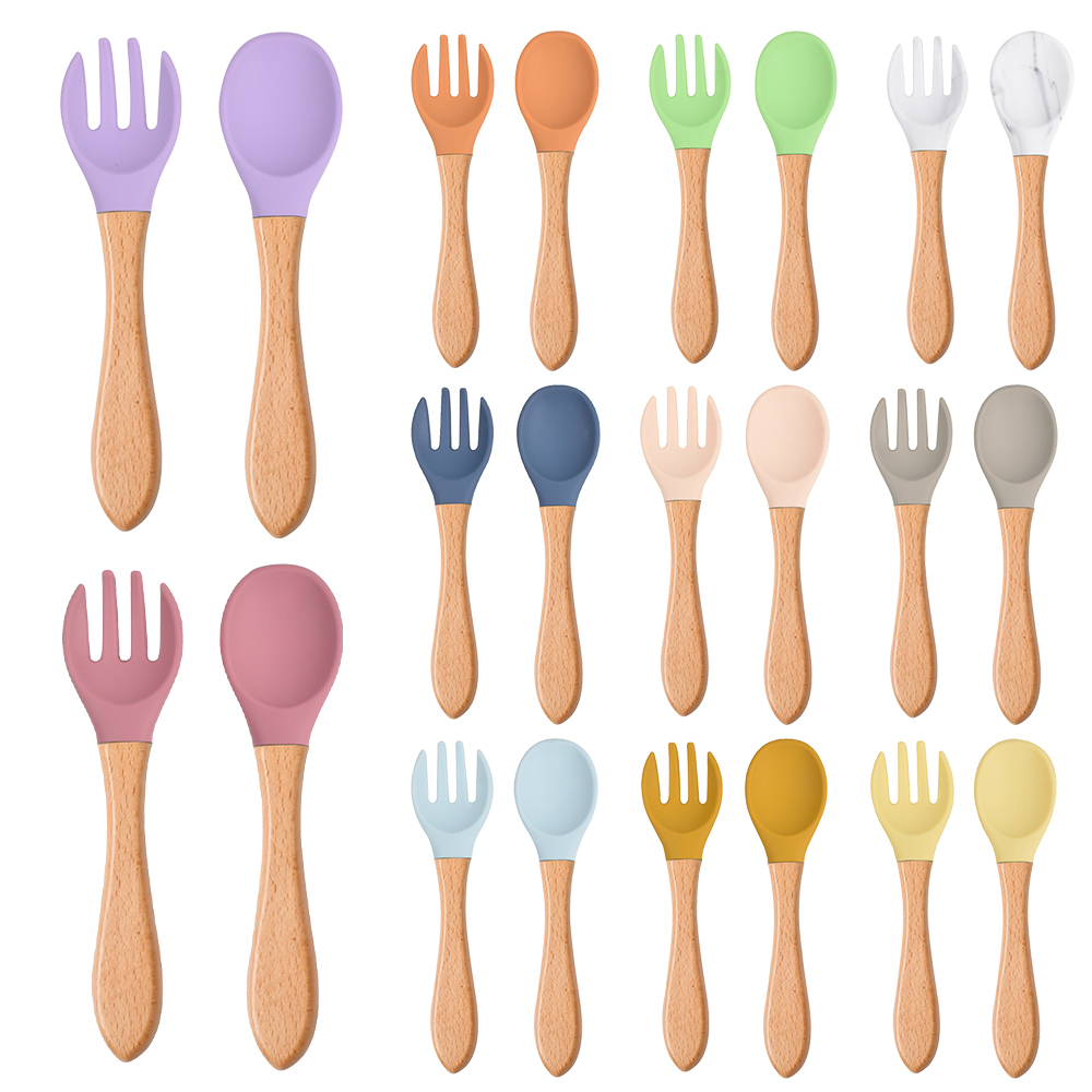 2Pcs/Set Baby Silicone Spoon F - огляд і ціна Baby Food Utensils