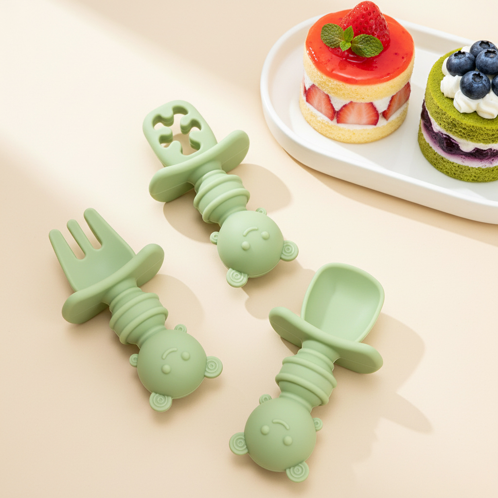 3pcs Short Handle Bee Spoon &  - огляд і ціна Baby Food Utensils